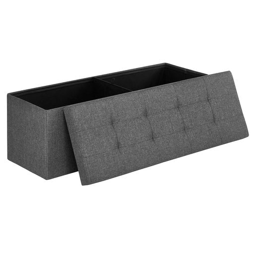 Songmics Folding Storage Ottoman Bench Foot Rest Stool 110cm - Dark Gray Fast shipping On sale