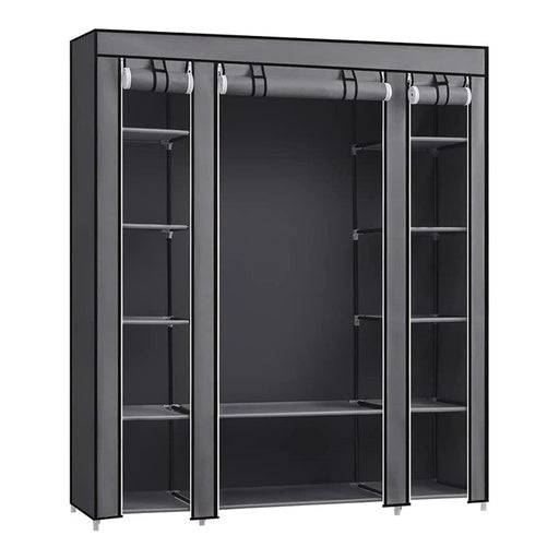 Songmics Portable Closet Organizer Wardrobe with Shelves and Cover 150cm - Gray Fast shipping On sale