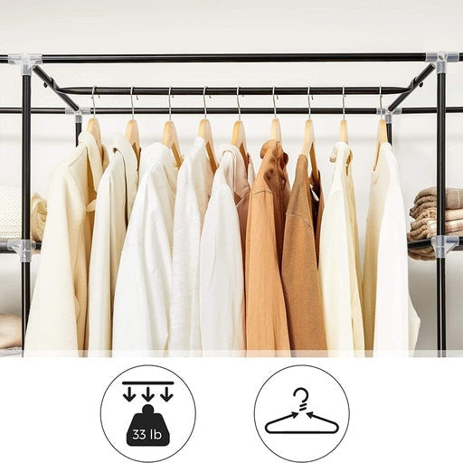 Songmics Portable Closet Organizer Wardrobe with Shelves and Cover 150cm - Gray Fast shipping On sale