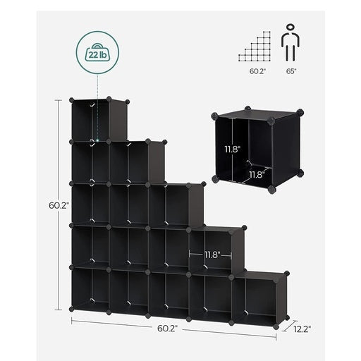 Songmics 16 Cube Storage Organizer with Rubber Mallet - Black Bookcase Fast shipping On sale