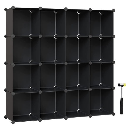 Songmics 16 Cube Storage Organizer with Rubber Mallet - Black Bookcase Fast shipping On sale