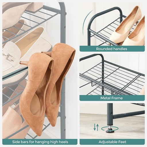 Songmics 4-Tier Shoe Rack Storage 16 Pairs Organizer - Gray Cabinet Fast shipping On sale