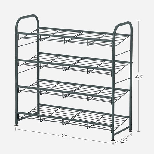 Songmics 4-Tier Shoe Rack Storage 16 Pairs Organizer - Gray Cabinet Fast shipping On sale