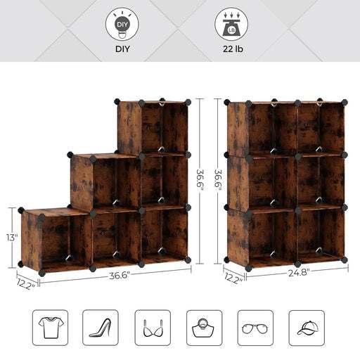 Songmics 6 Cube Storage Organizer and with Rubber Mallet - Brown Bookcase Fast shipping On sale