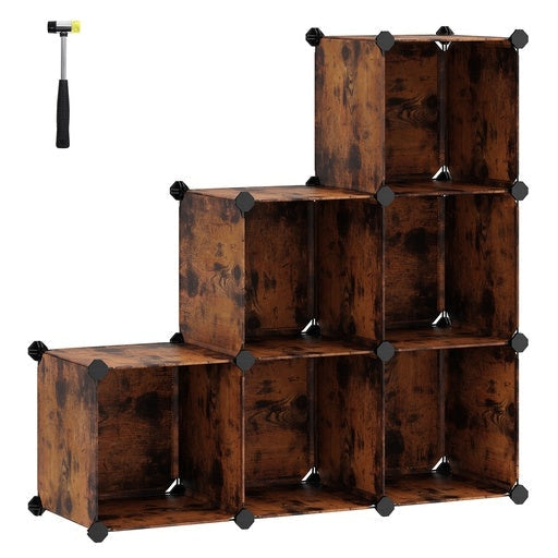 Songmics 6 Cube Storage Organizer and with Rubber Mallet - Brown Bookcase Fast shipping On sale