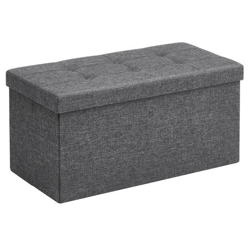 Songmics Folding Storage Ottoman Bench Foot Rest Stool 76cm - Dark Gray Fast shipping On sale