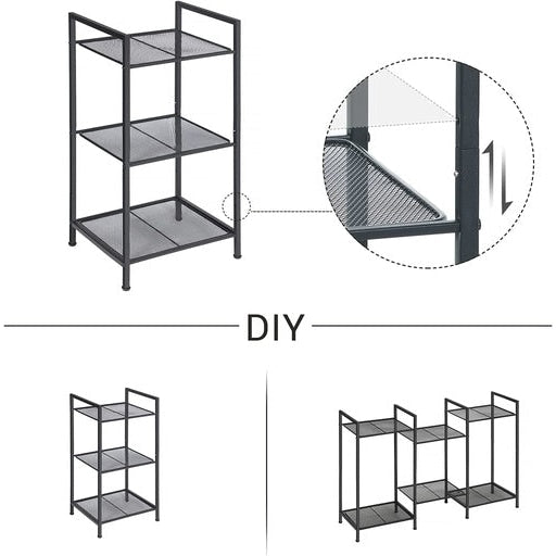 Songmics Bathroom Shelf 3-Tier Storage Rack with Adjustable - Black Cabinet Fast shipping On sale