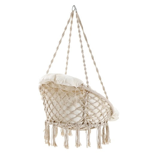 Songmics Hammock Hanging Chair with Cushion Cloud - White Outdoor Furniture Fast shipping On sale