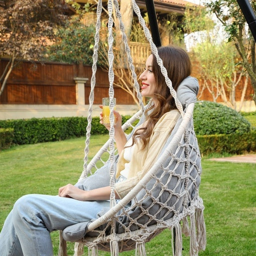 Songmics Hammock Hanging Chair with Cushion - Gray Outdoor Furniture Fast shipping On sale