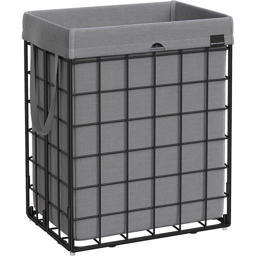 Songmics Laundry Hamper 90L Metal Wire Frame - Black and Gray Bathroom Hampers Fast shipping On sale