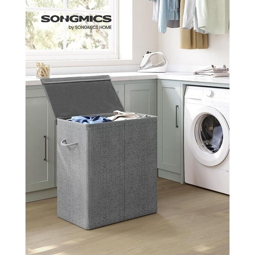 Songmics Linenette Fabric Laundry Hamper 142L - Grey Bathroom Hampers Fast shipping On sale