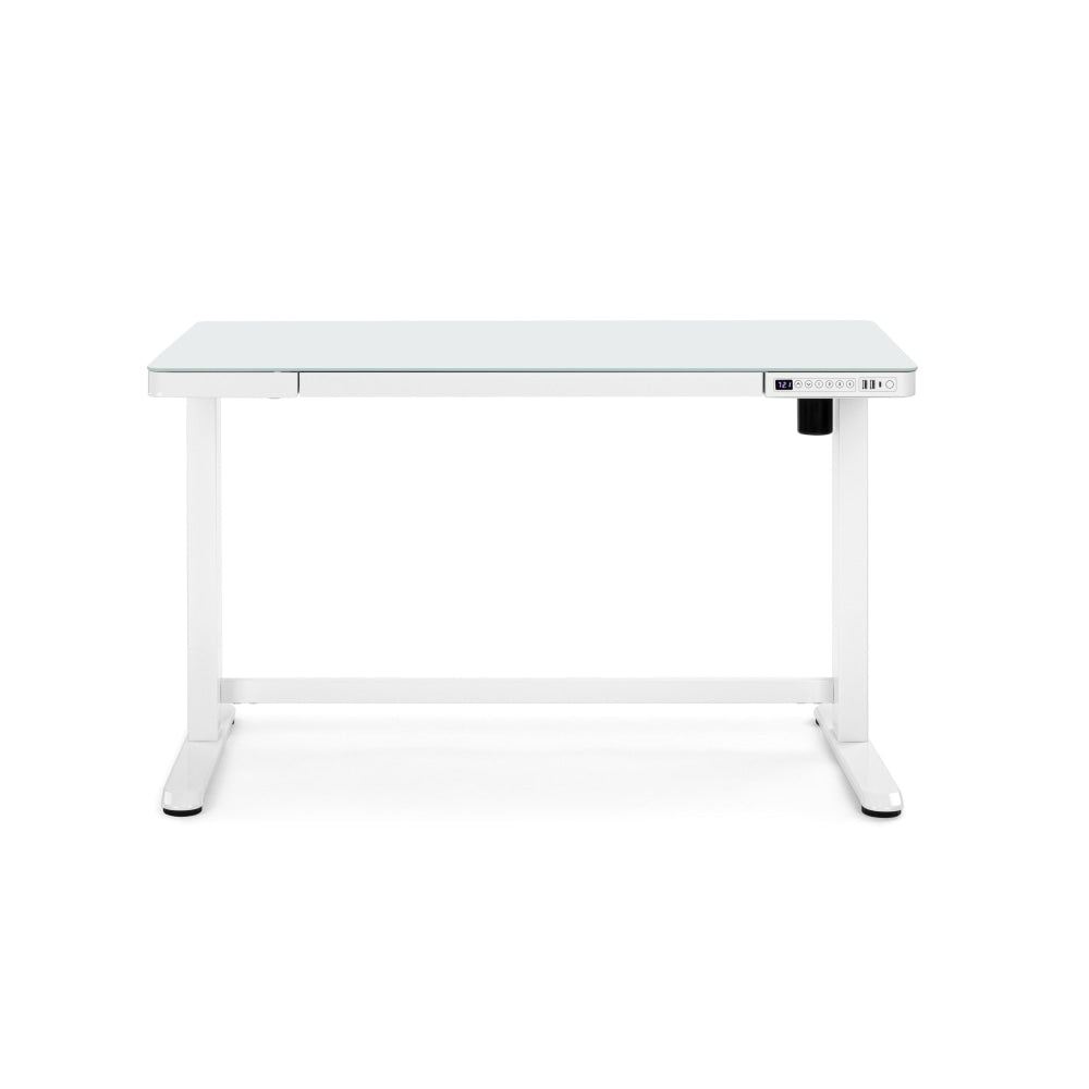 Sorrento Electric Standing Computer Working Office Desk White/Glass Glass Fast shipping On sale