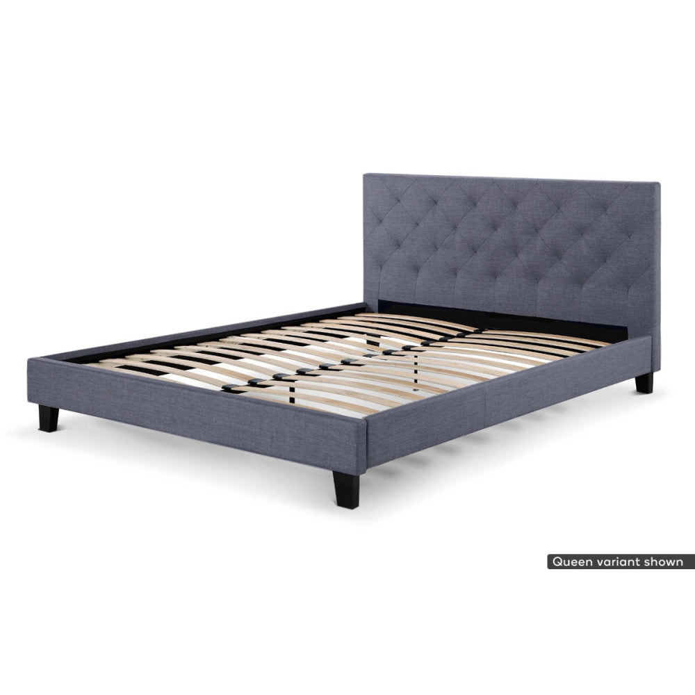 Sorrento French Provincial Fabric Bed Frame Double Size Grey / Fast shipping On sale