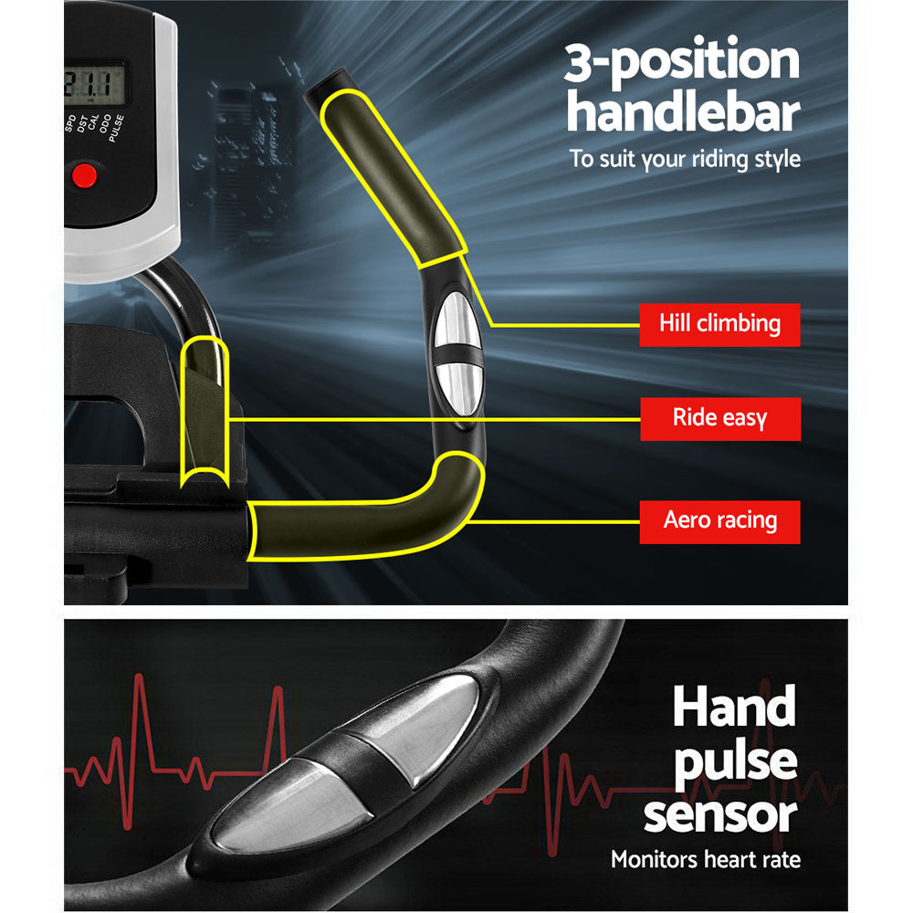 Spin Exercise Bike Cycling Fitness Commercial Home Workout Gym Black Sports & Fast shipping On sale