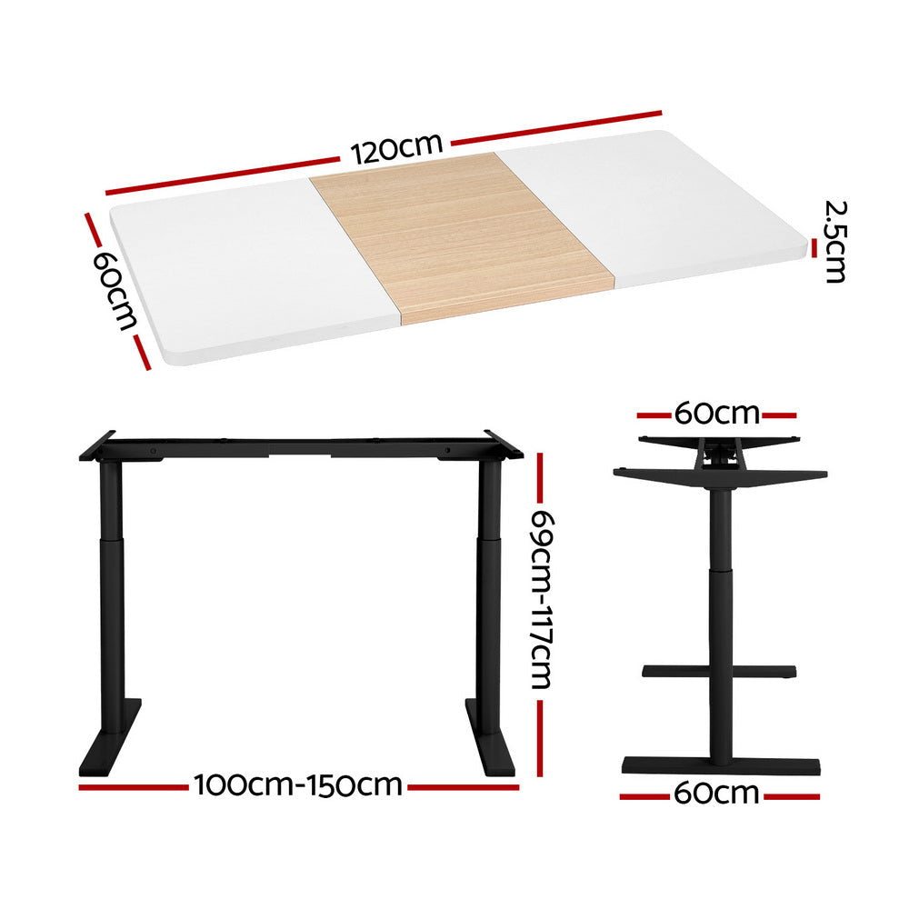 Standing Desk Motorised Electric Dual Motor 120CM Office Fast shipping On sale