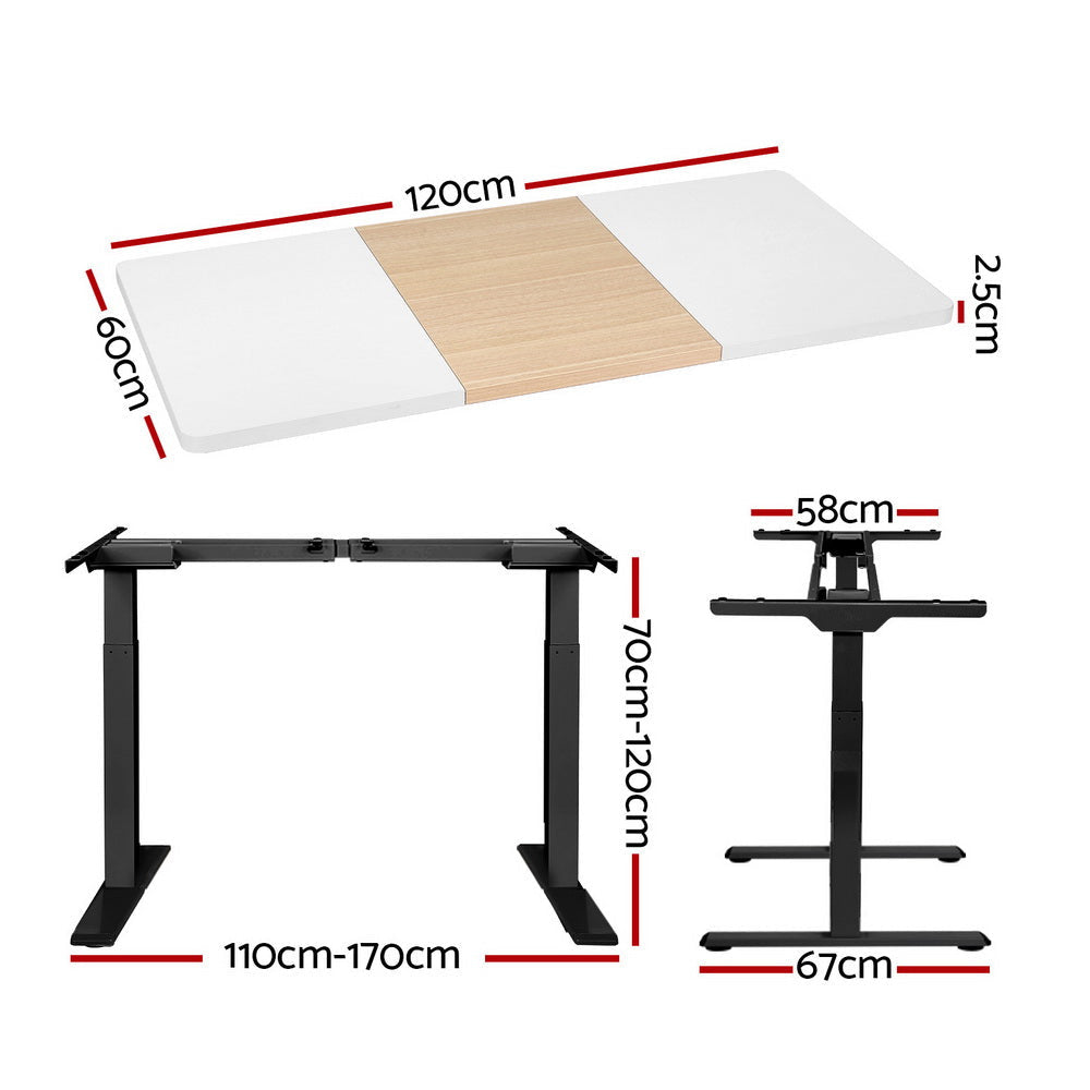 Standing Desk Motorised Electric Dual Motor 120CM Office Fast shipping On sale