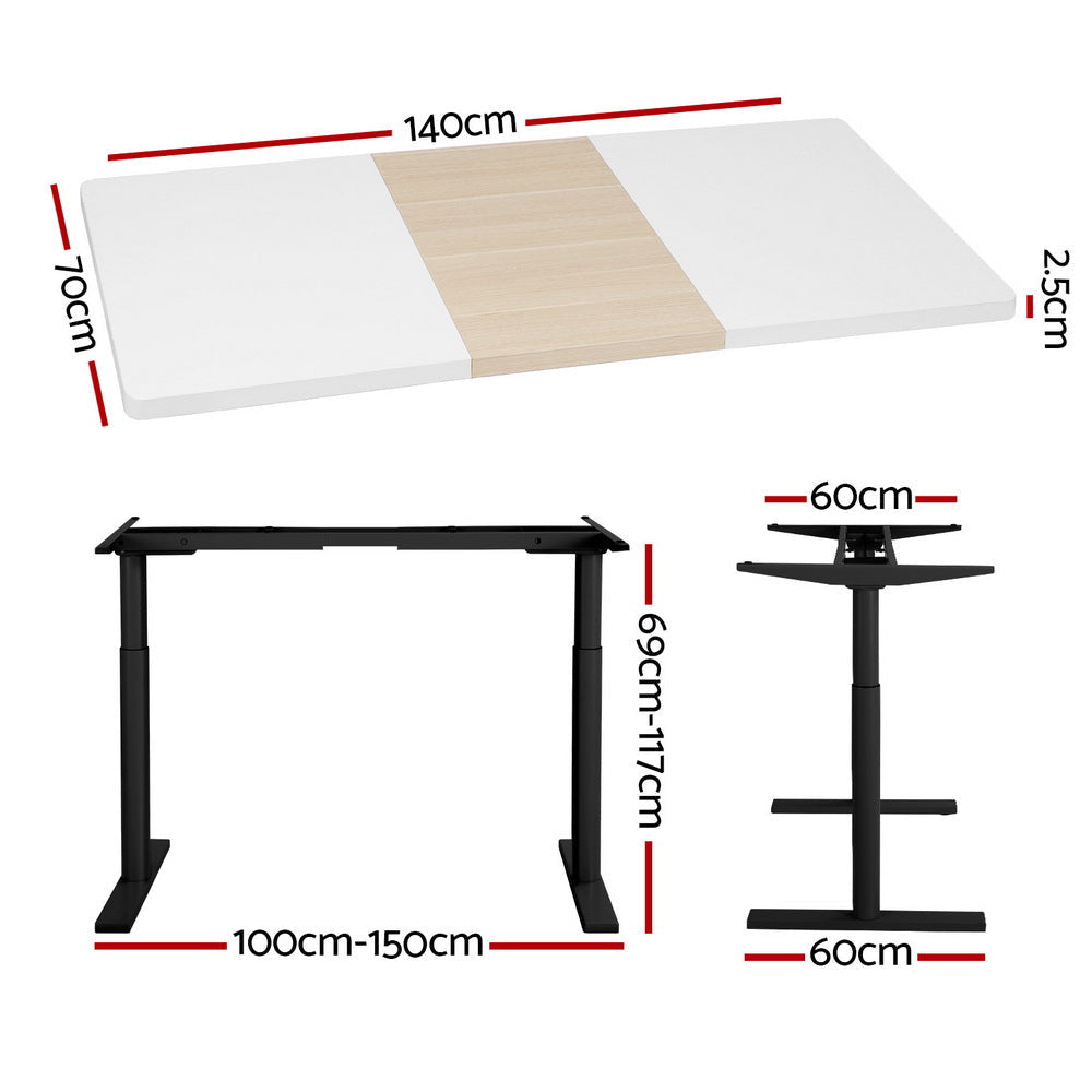 Standing Desk Motorised Electric Dual Motor 140CM Office Fast shipping On sale