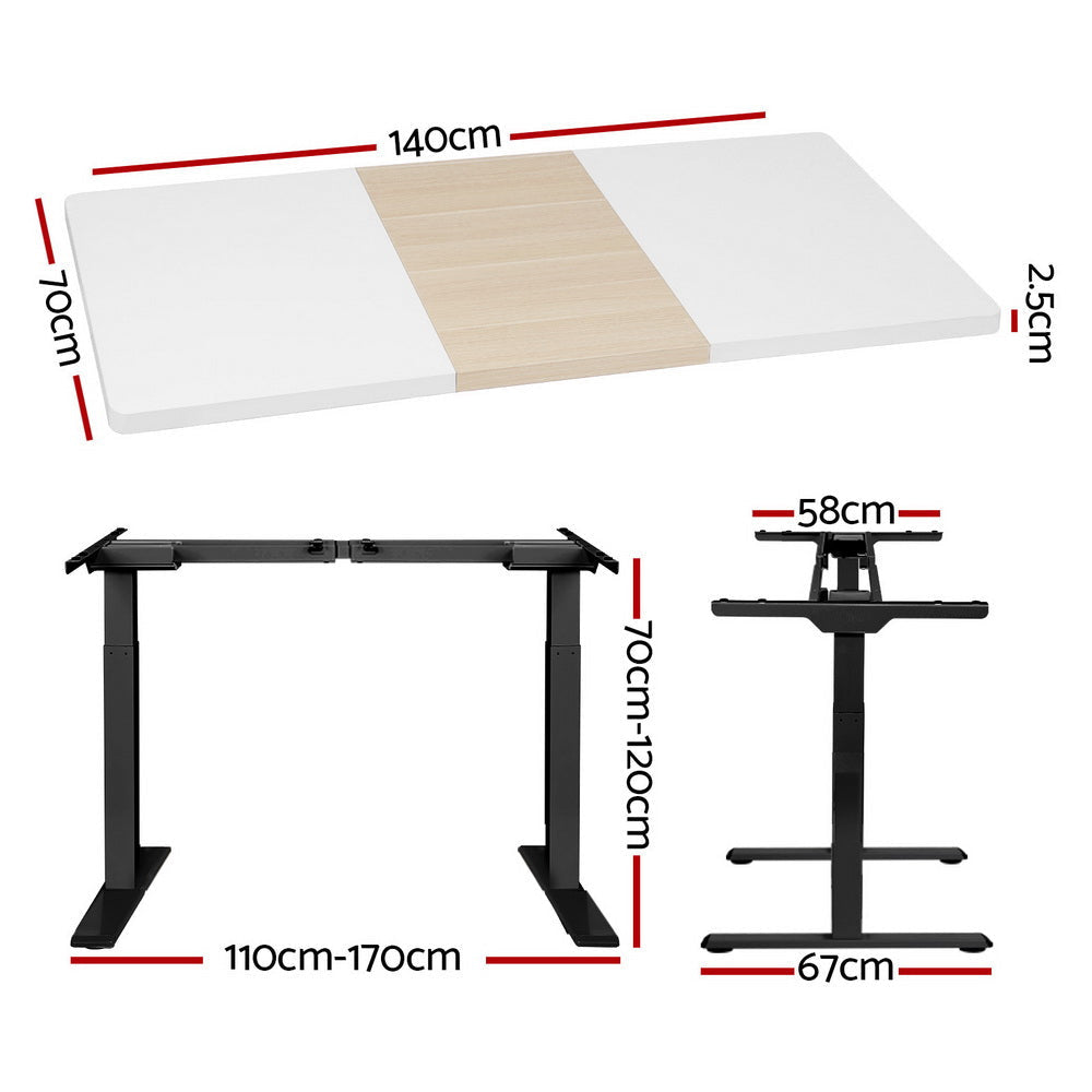 Standing Desk Motorised Electric Dual Motor 140cm Office Fast shipping On sale