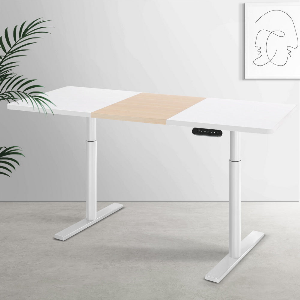 Standing Desk Motorised Electric Dual Motor 140CM White Pine Office Fast shipping On sale