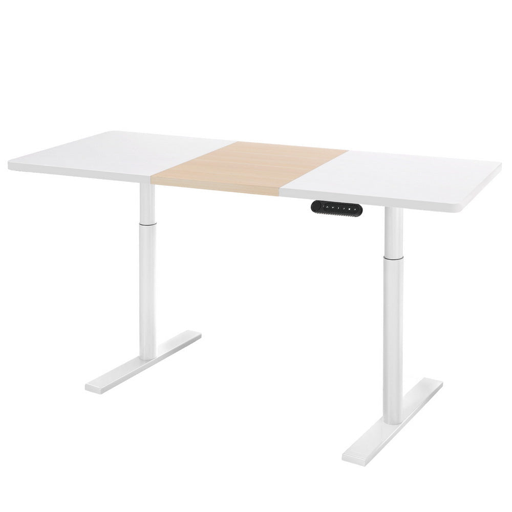 Standing Desk Motorised Electric Dual Motor 140CM White Pine Office Fast shipping On sale