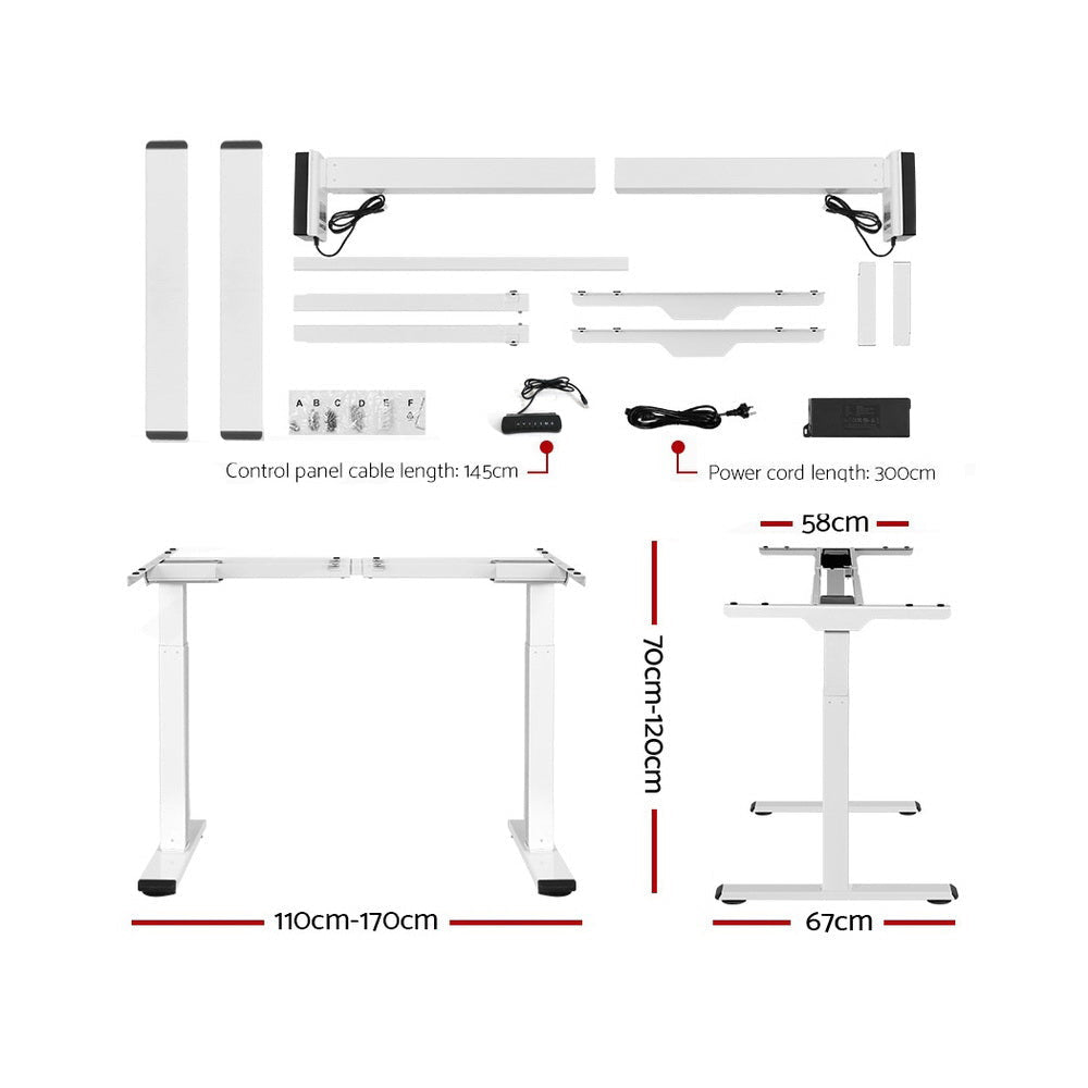 Standing Desk Sit Stand Motorised Adjustable Frame Only White Dual Motor Office Fast shipping On sale