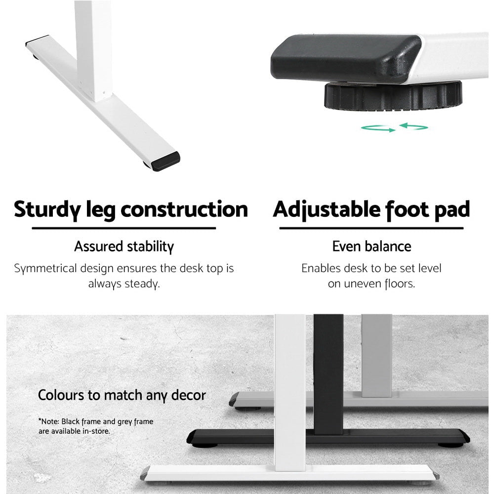 Standing Desk Sit Stand Motorised Height Adjustable Frame Only White Office Fast shipping On sale