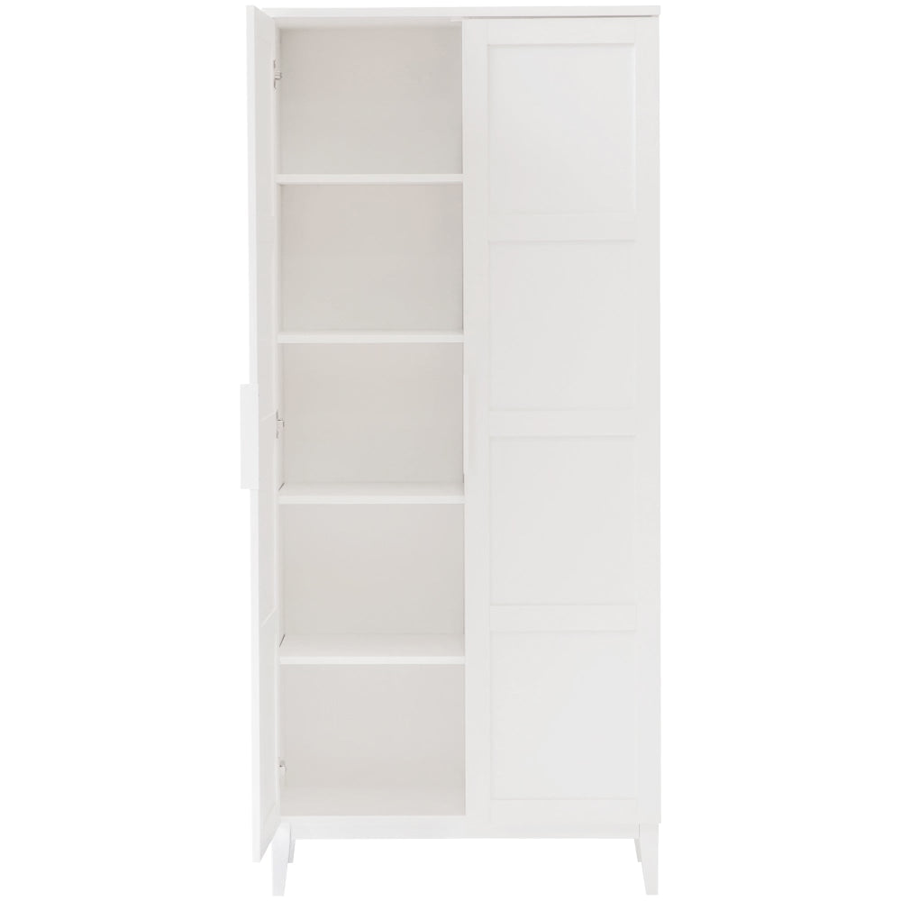 Stanley Modern Classic Multipurpose Cupboard Storage Cabinet W/ 2-Door 5-Tier - White Fast shipping On sale