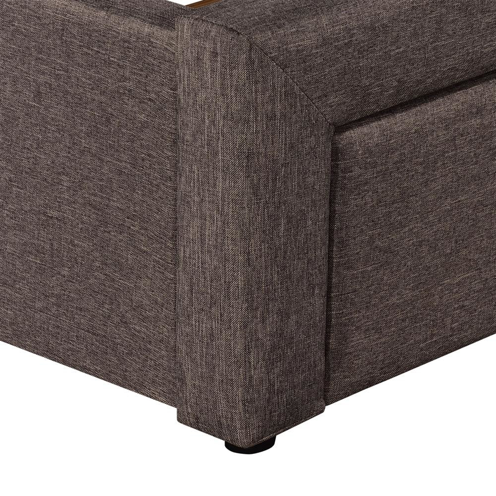 Storage Bed Frame King Size Upholstery Fabric in Light Grey with Base Drawers Fast shipping On sale