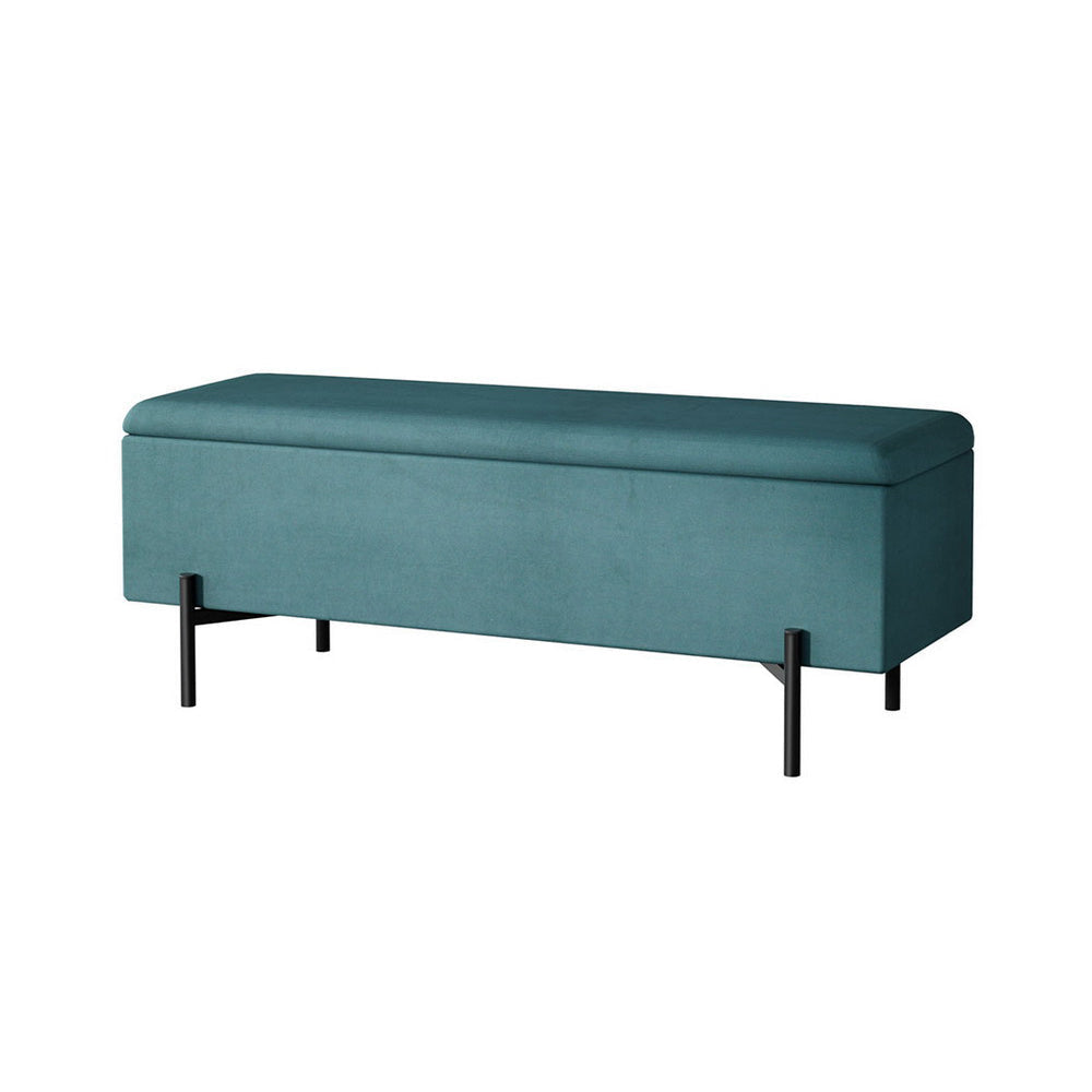 Storage Ottoman Blanket Box 140cm Velvet Green Fast shipping On sale