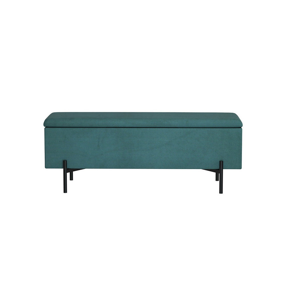 Storage Ottoman Blanket Box 140cm Velvet Green Fast shipping On sale