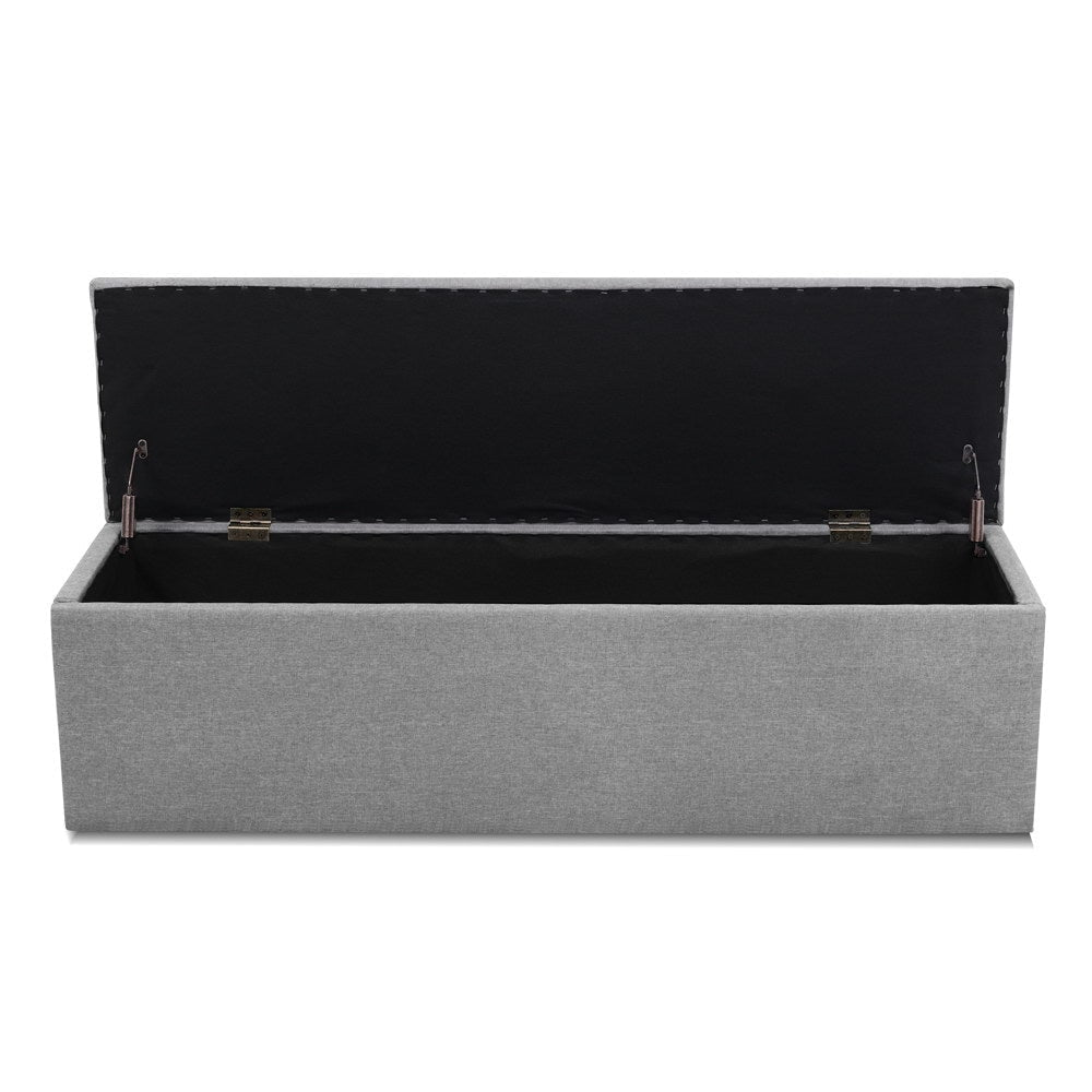 Storage Ottoman Blanket Box Grey LARGE Fabric Rest Chest Toy Foot Stool Fast shipping On sale