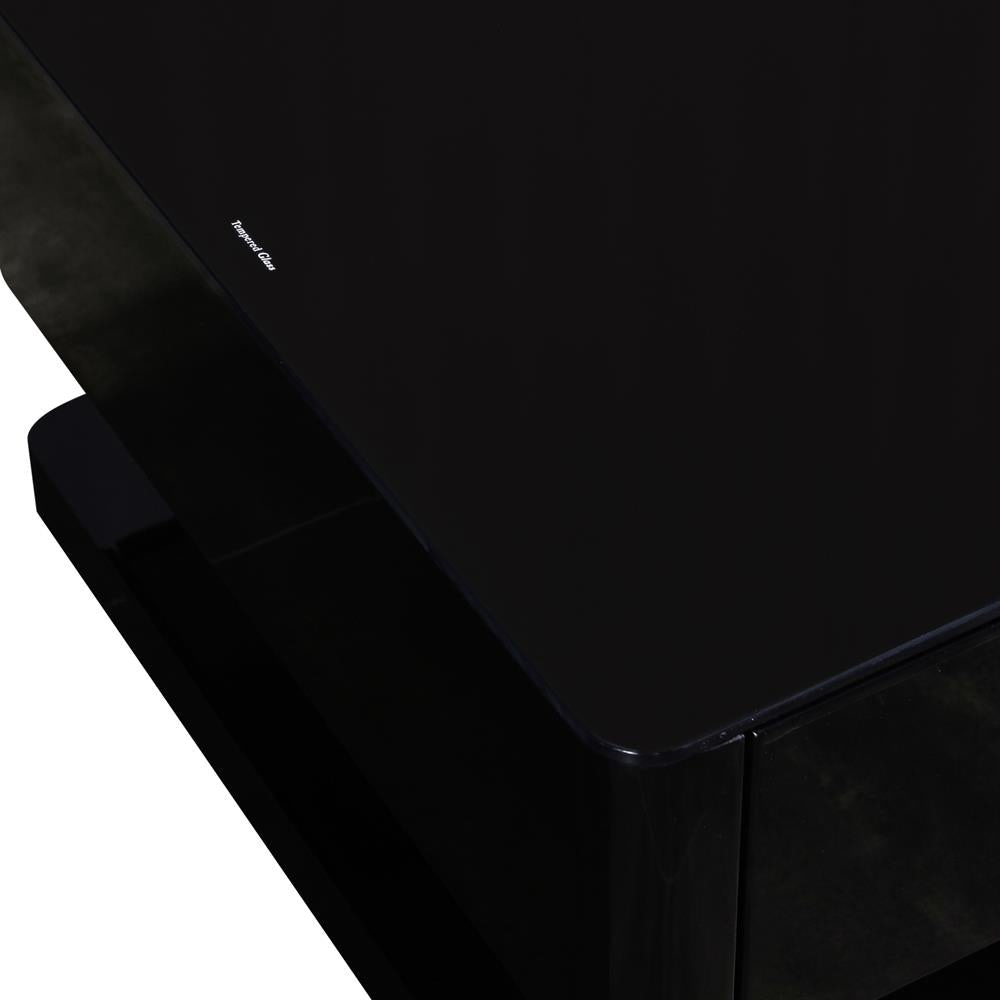 Stylish Coffee Table High Gloss Finish in Shiny Black Colour with 4 Drawers Storage Fast shipping On sale