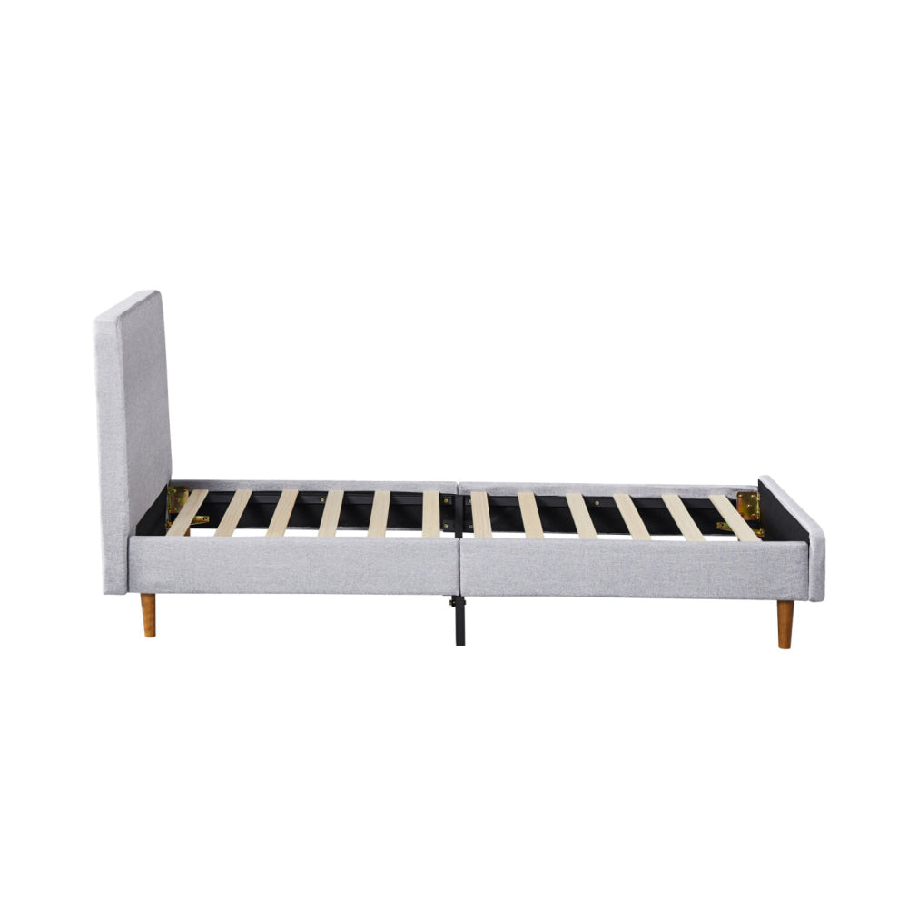 Stylish Contemporary Fabric Bed Frame King Size Light Grey Fast shipping On sale