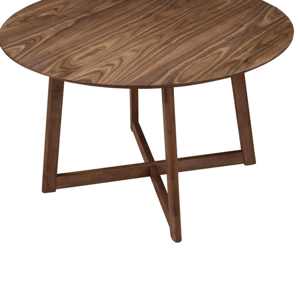 Stylish Modern Wooden Timber Round Kitchen Dining Table 120cm Walnut Fast shipping On sale