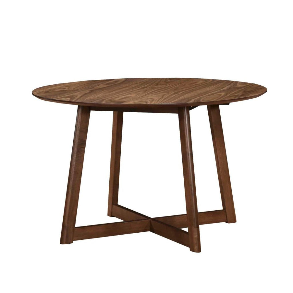 Stylish Modern Wooden Timber Round Kitchen Dining Table 120cm Walnut Fast shipping On sale