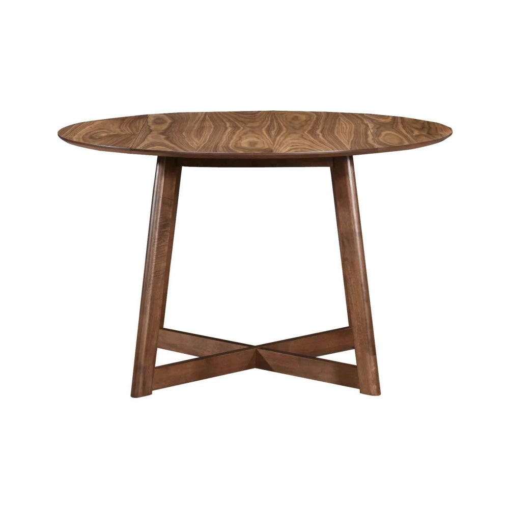 Stylish Modern Wooden Timber Round Kitchen Dining Table 120cm Walnut Fast shipping On sale