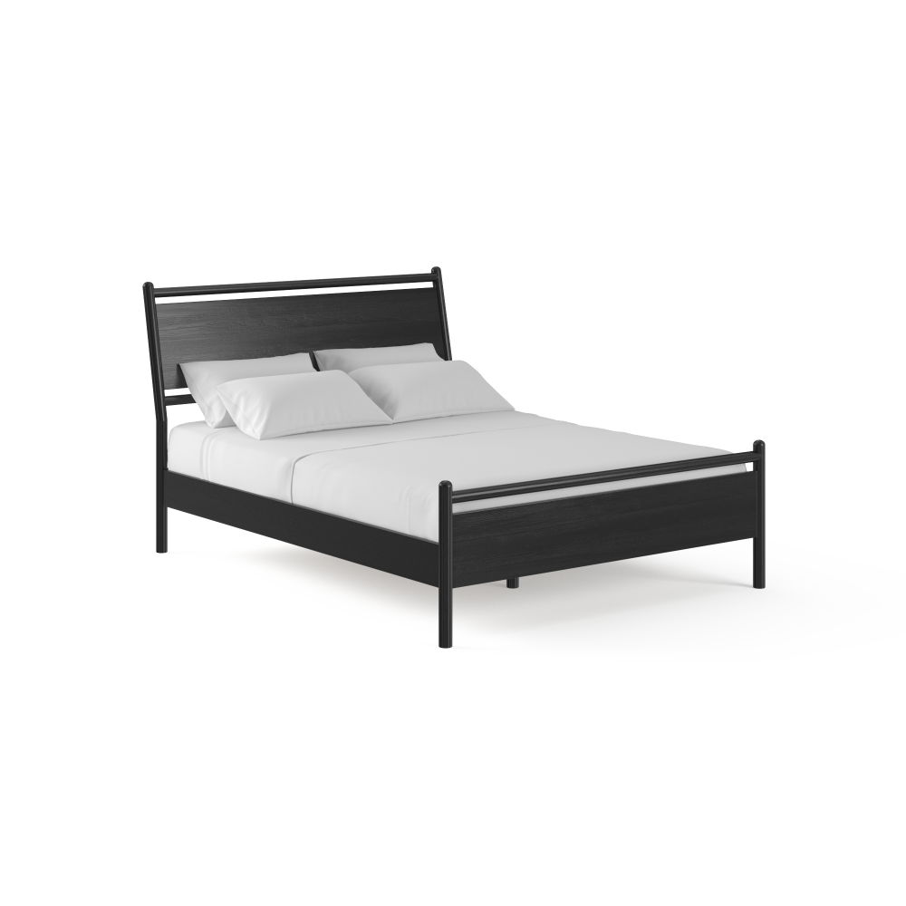 Suki Wooden Bed Frame Black Oak Queen Fast shipping On sale