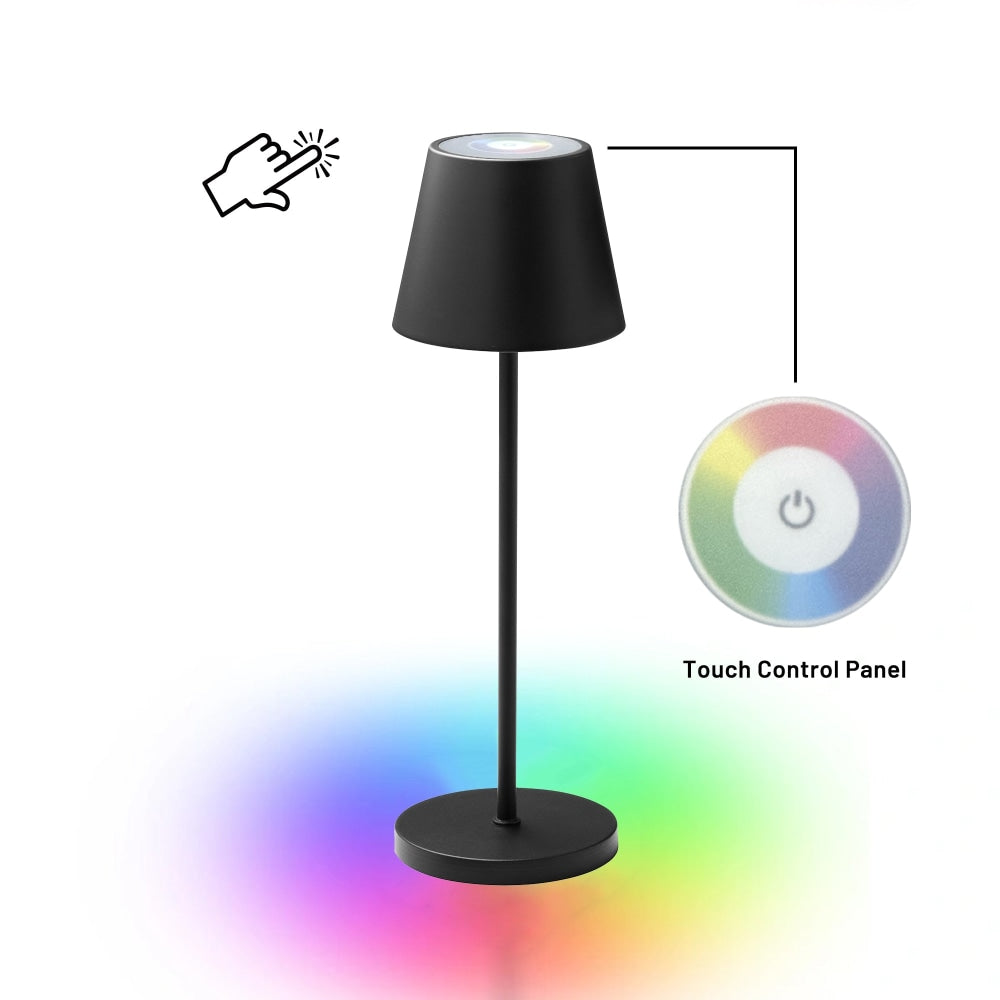 Sun Beams Portable RGB LED Table Desk Lamp Light Metal Shade - Black Fast shipping On sale