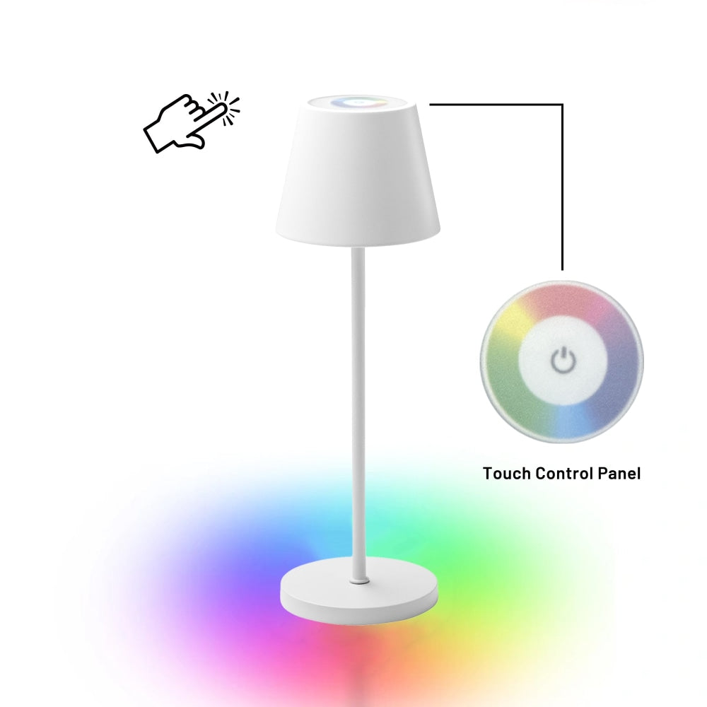 Sun Beams Portable RGB LED Table Desk Lamp Light Metal Shade - White Fast shipping On sale