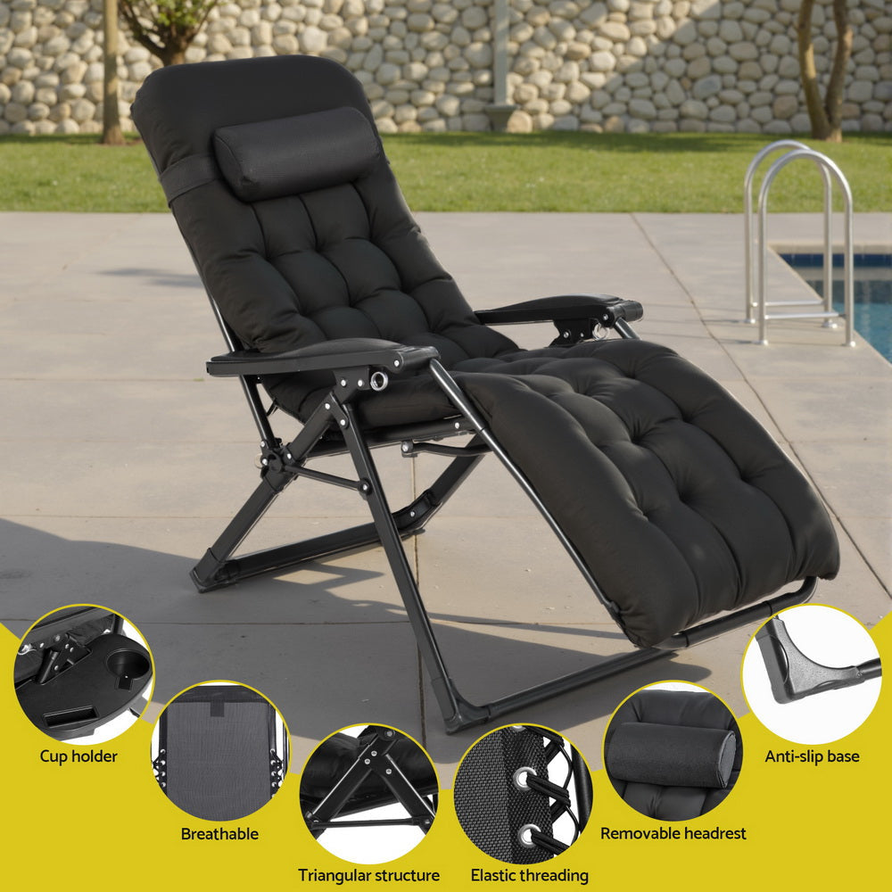 Sun Lounge Lounger Folding Camping Zero Gravity Chair Outdoor Furniture Fast shipping On sale