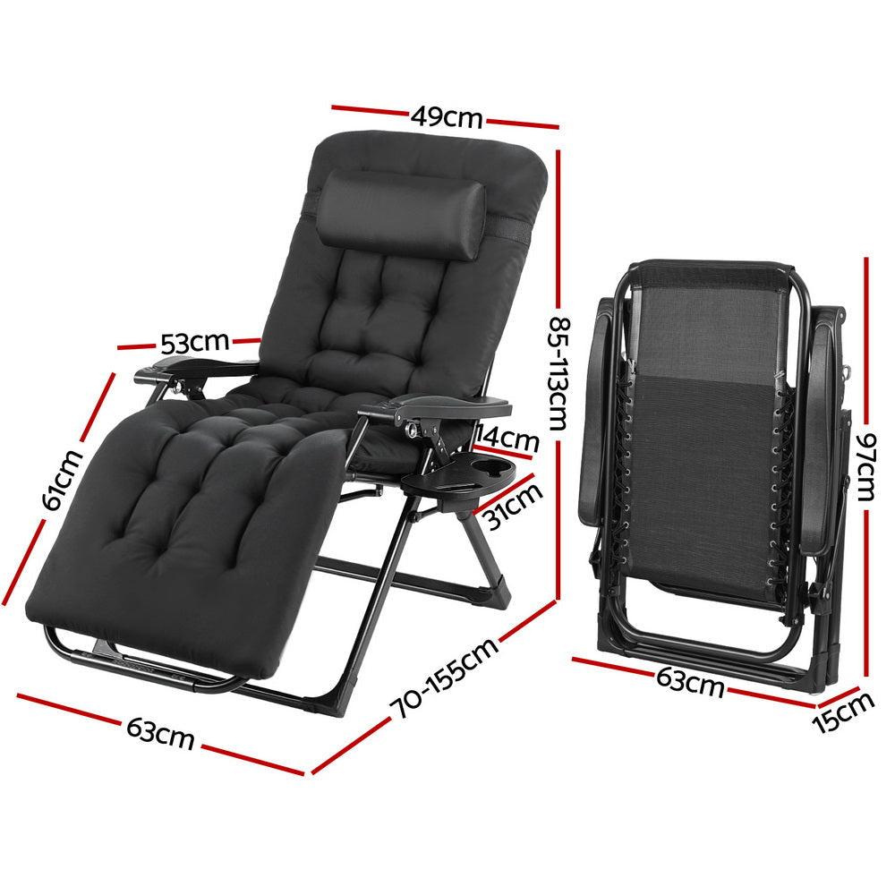 Sun Lounge Lounger Folding Camping Zero Gravity Chair Outdoor Furniture Fast shipping On sale