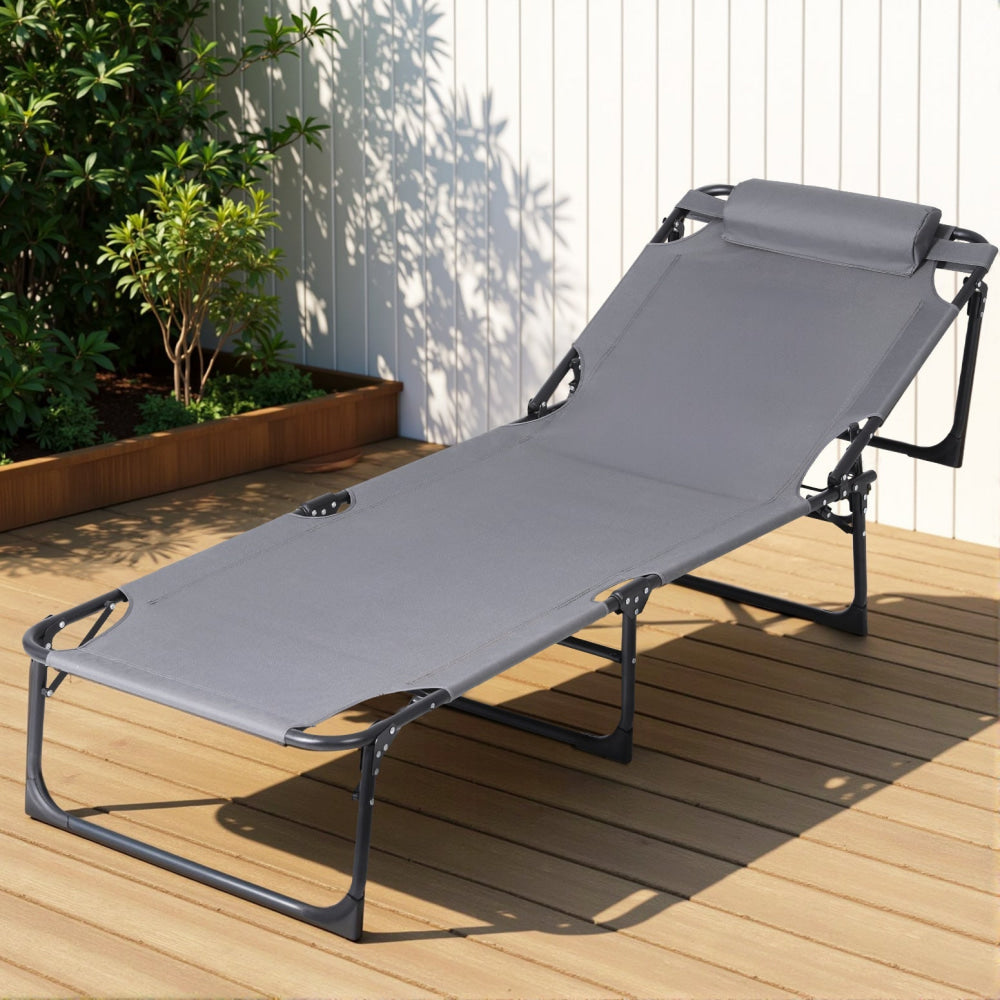 Sun Lounger Folding Lounge Beach Chair Patio Outdoor Furniture Fast shipping On sale