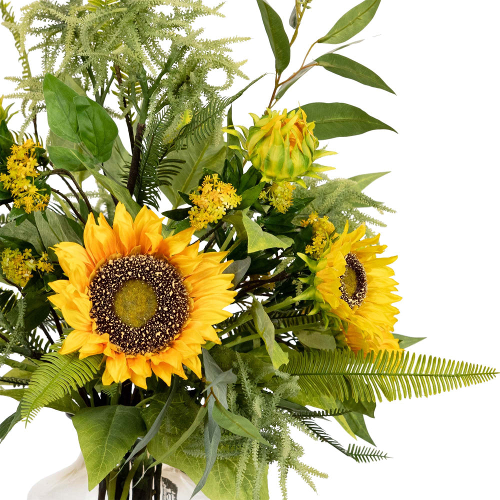 Sunflower & Mimosa 75cm Artificial Faux Plant Flower Decorative Mixed Arrangement Fast shipping On sale