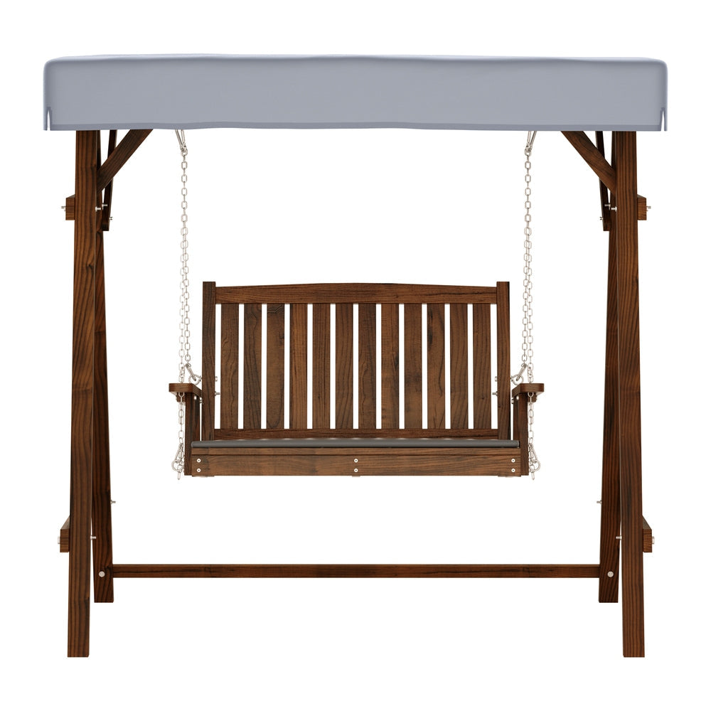 Swing Chair Wooden Garden Bench Canopy 2 Seater Outdoor Furniture Fast shipping On sale