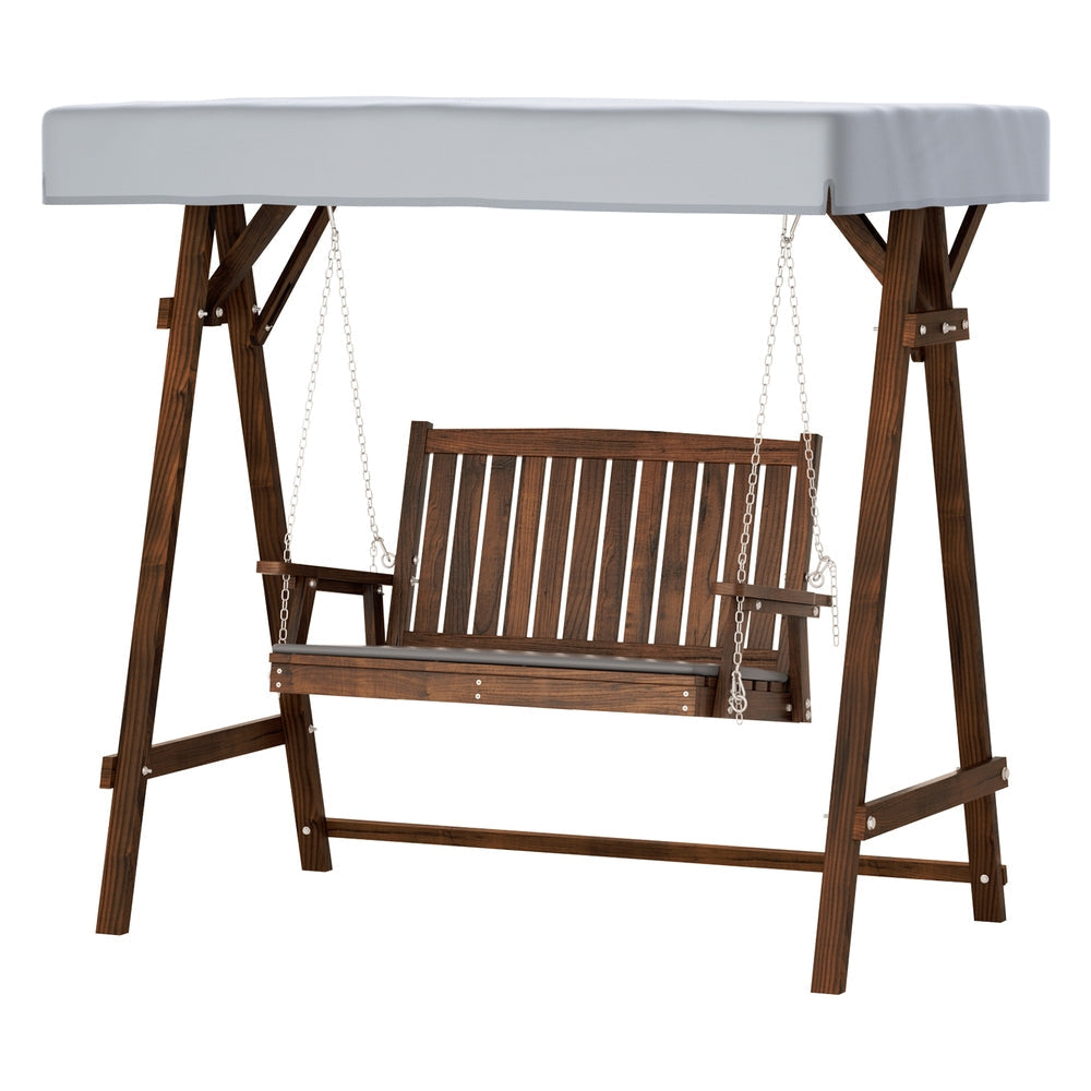 Swing Chair Wooden Garden Bench Canopy 2 Seater Outdoor Furniture Fast shipping On sale