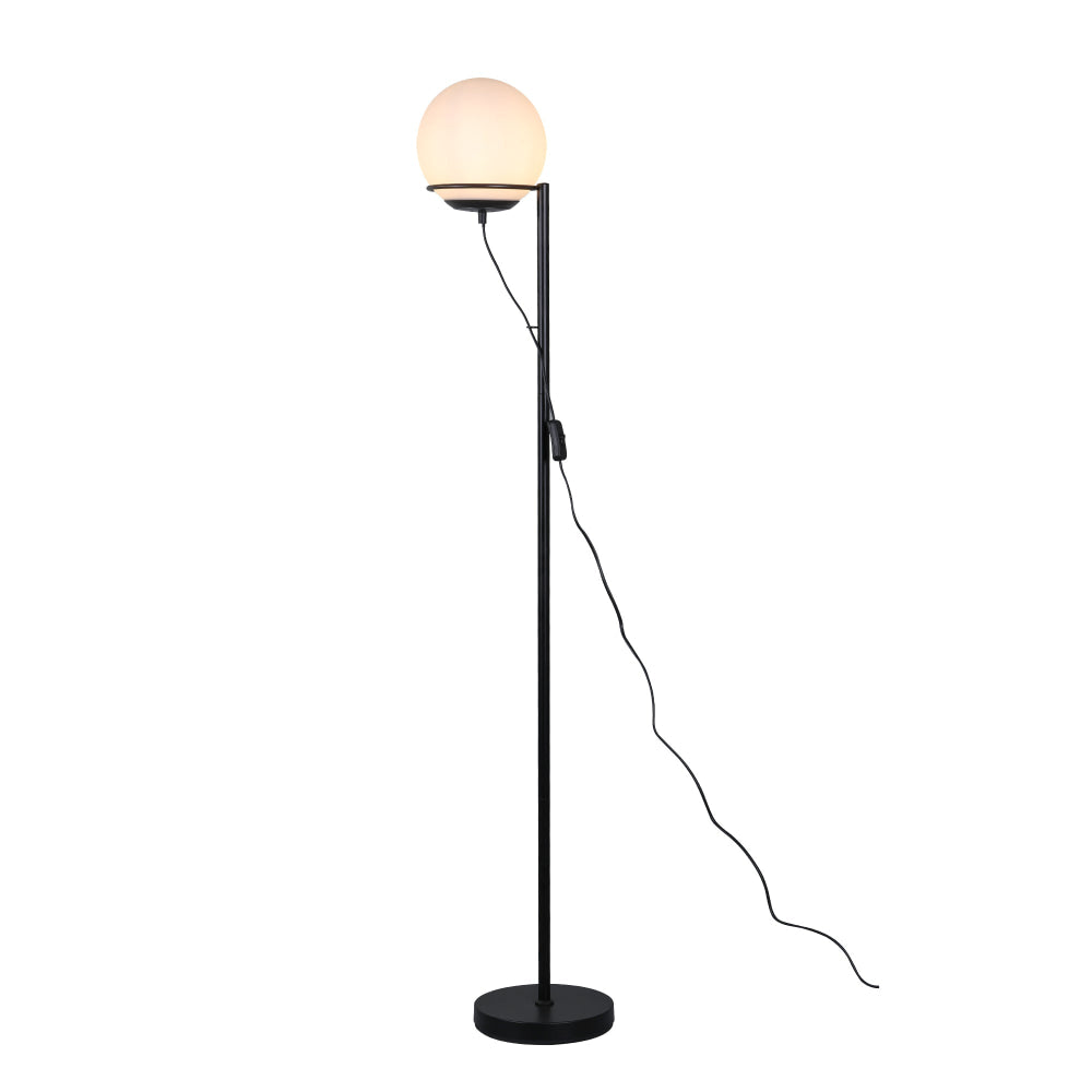 Sybil Modern Metal Base Glass Shade Floor Light Lamp Opal Fast shipping On sale