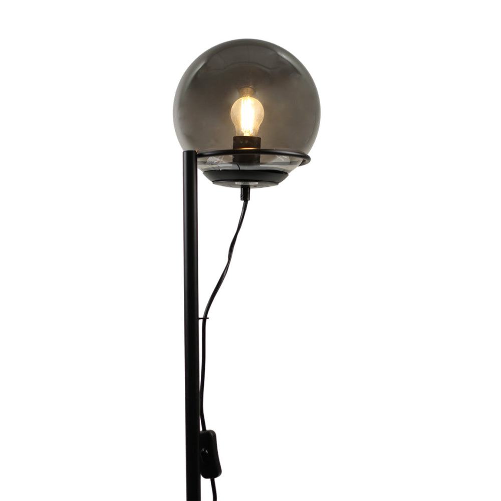 Sybil Modern Metal Base Glass Shade Floor Light Lamp Smoky Fast shipping On sale