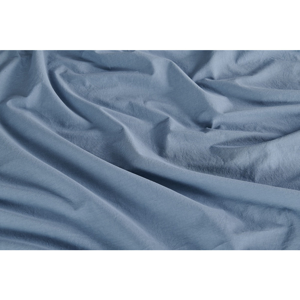 Sydney Stonewash Cotton Bed Sheet Set Citadel Blue Queen Fast shipping On sale