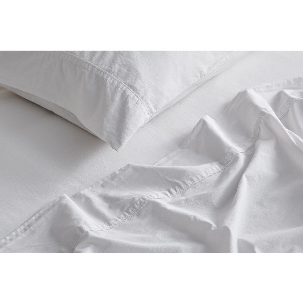 Sydney Stonewash Cotton Bed Sheet Set Light Grey Double Fast shipping On sale