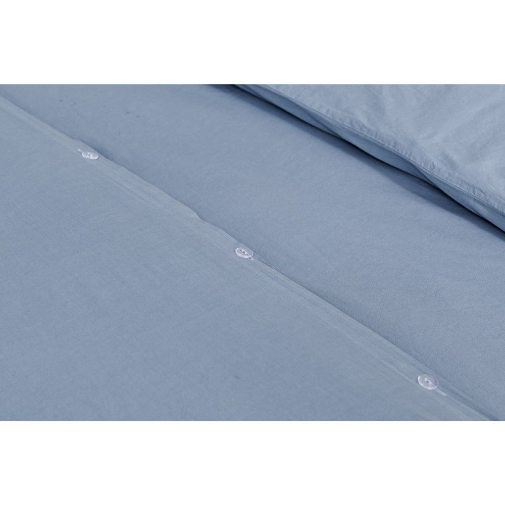 Sydney Stonewash Quilt Cover Set Citadel Blue king Fast shipping On sale